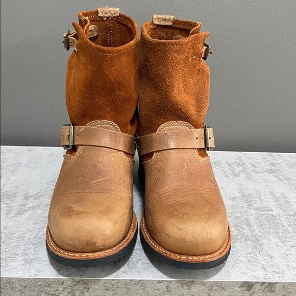 Brown Leather And Suede Ankle Boots with Buckles Size 7 - Picture 3 of 16
